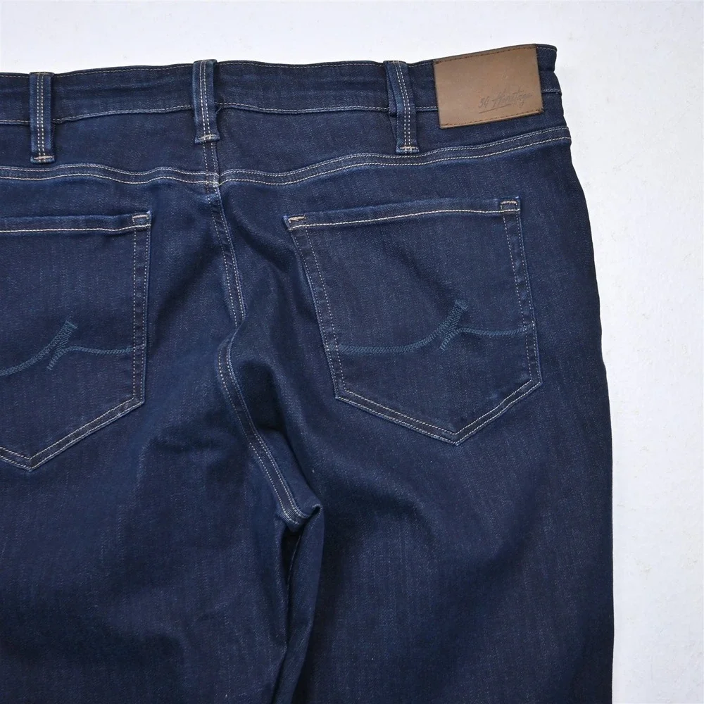 True Religion 38x30 Medium Wash Stretch Denim Ricky Relaxed Straight Mens Jeans